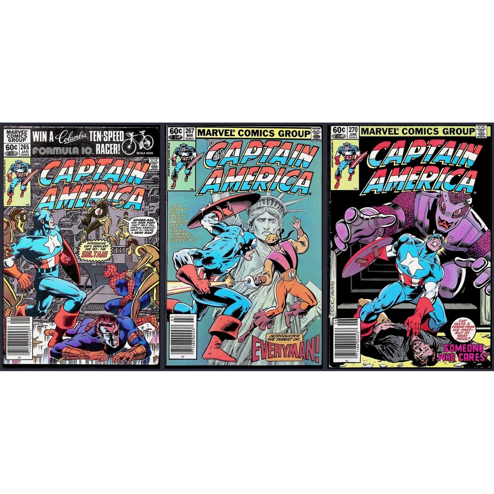 Captain America #265 267 270 3x Comic Lot Newsstand 1st Every-Man Spider-Man